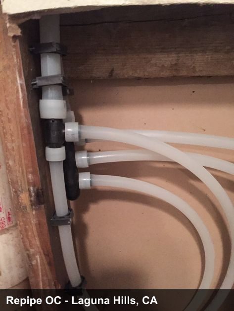 Repipe project photo - Laguna Hills, CA home pipes before or after replacement by Repipe OC