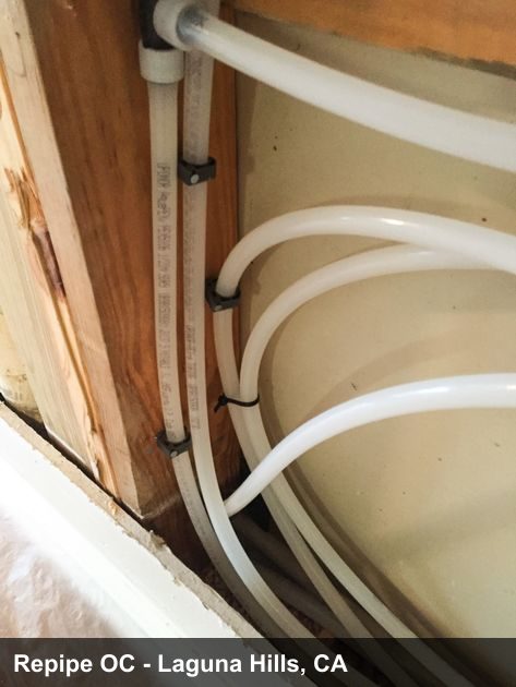 Repipe project photo - Laguna Hills, CA home pipes before or after replacement by Repipe OC