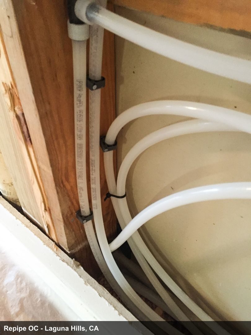 Repipe project photo - Laguna Hills, CA home pipes before or after replacement by Repipe OC